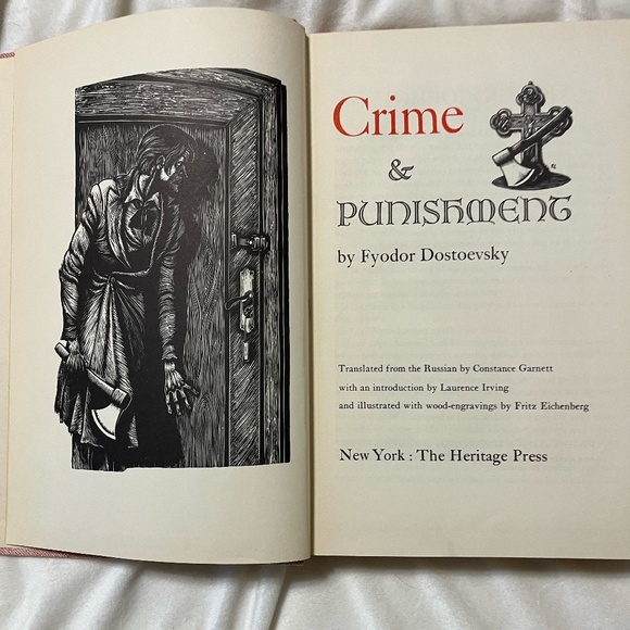 Crime and Punishment by Fyodor Dostoevsky | 1938 Heritage Press HC - Picture 2 of 5